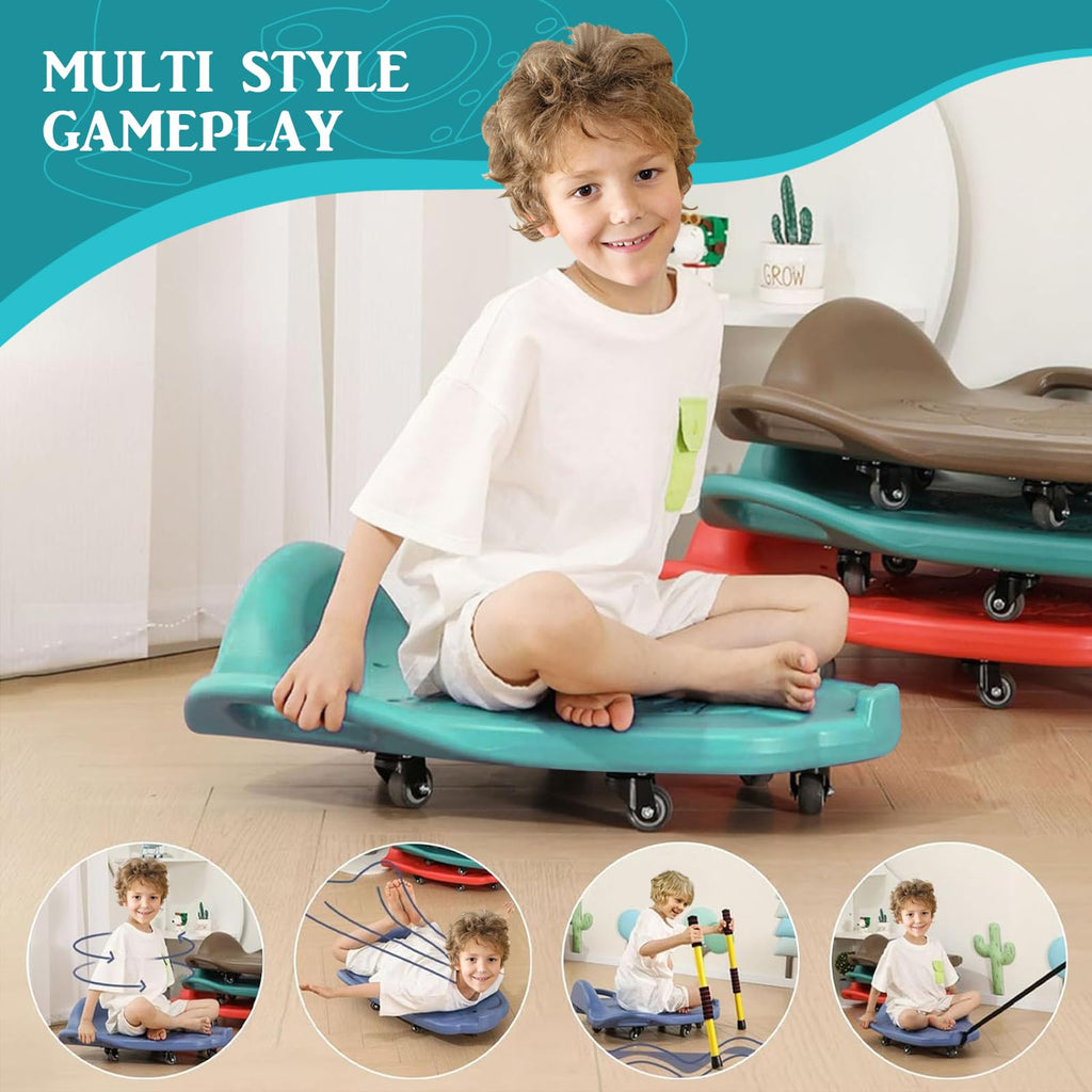 LLYJJKUWL Large Scooter Board with Handles - PE & Sensory Training Equipment