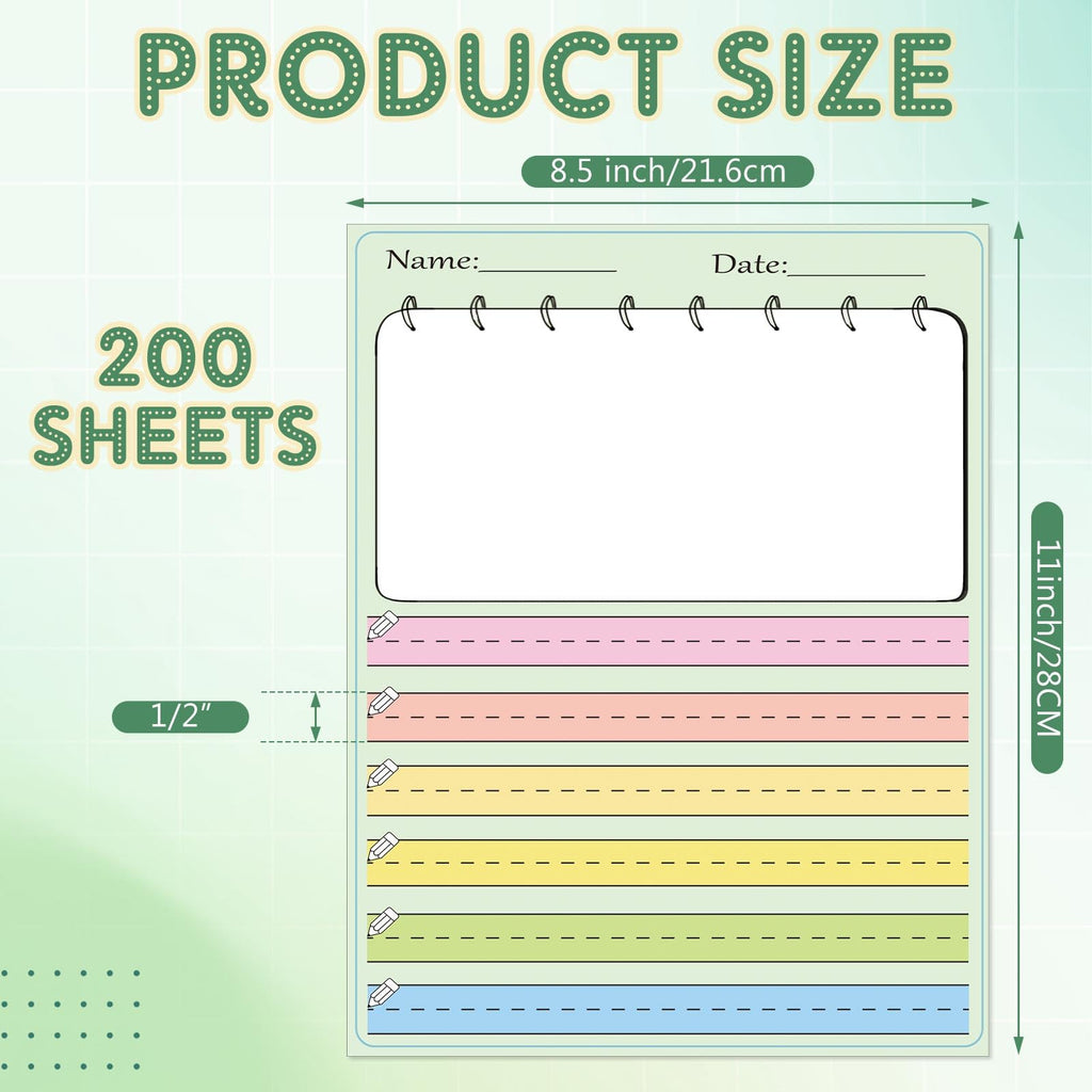 AmazingSpark Raised-Line Handwriting Paper, Letter Size