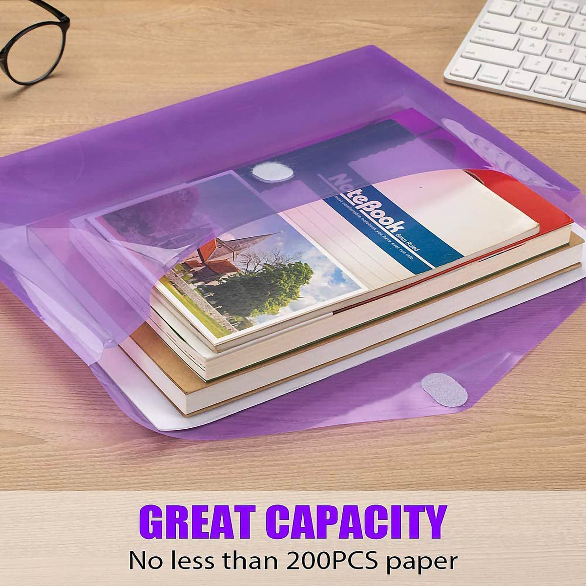 Sooez 10 Pack File Folders, Clear Poly Envelopes Plastic Folders A4 Pouch