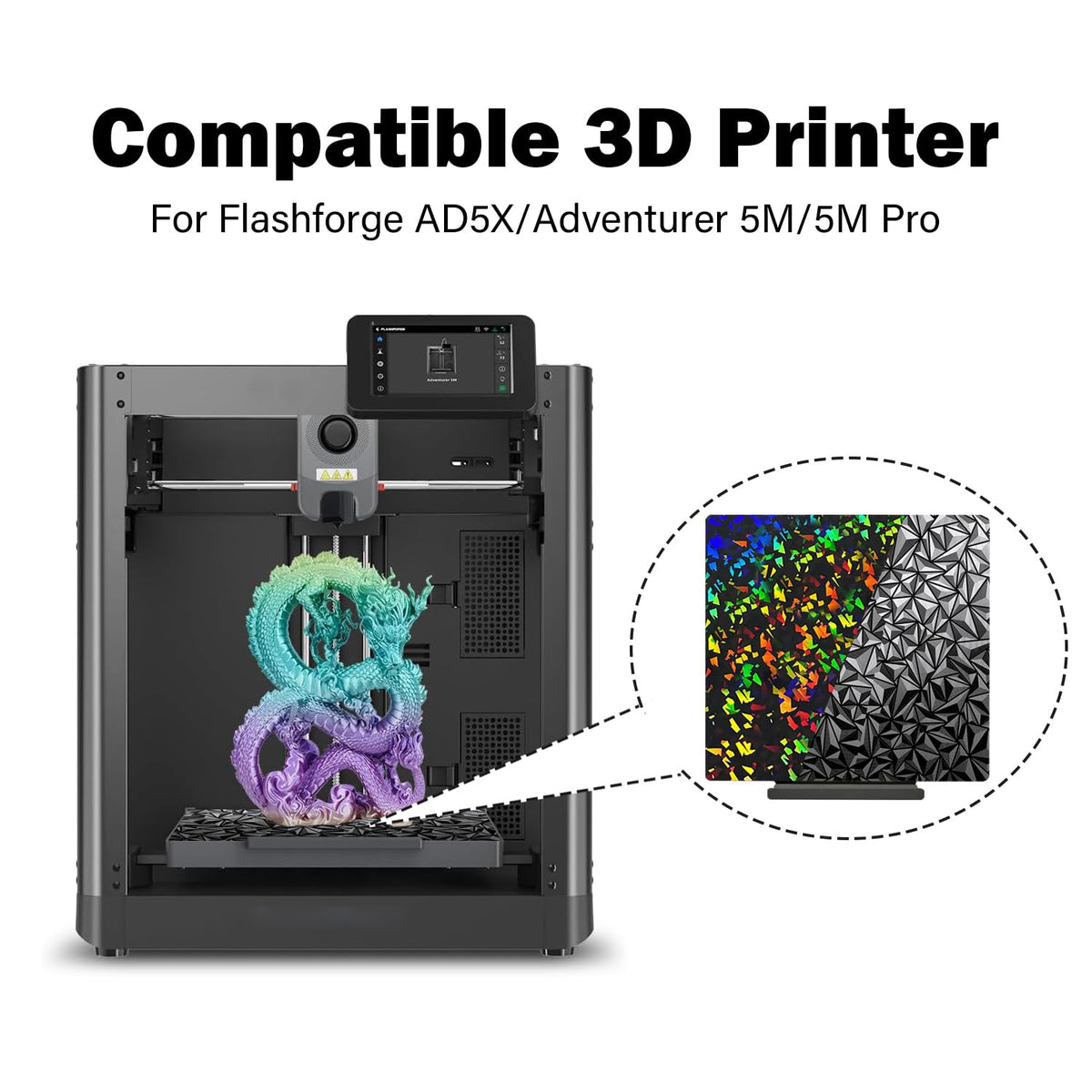 AD5X Build Plate with Handle for FLASHFORGE Adventurer 5M/5M Pro/AD5X
