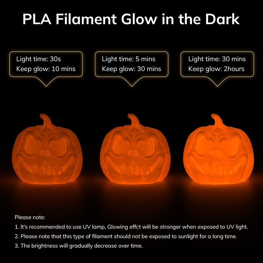 AMOLEN 3D PLA Printer Filament, 1.75mm Glow in The Dark Shiny Firefly Blue PLA Filament for 3D Printing, Best with UV Lamps, 1kg Spool (2.2lbs), Dimensional Accuracy +/- 0.02 mm, Fit Most 3D Printers