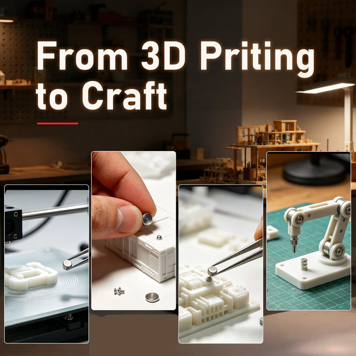 350Pcs Magnets for 3D Printing, Rare Earth Magnets for Crafts