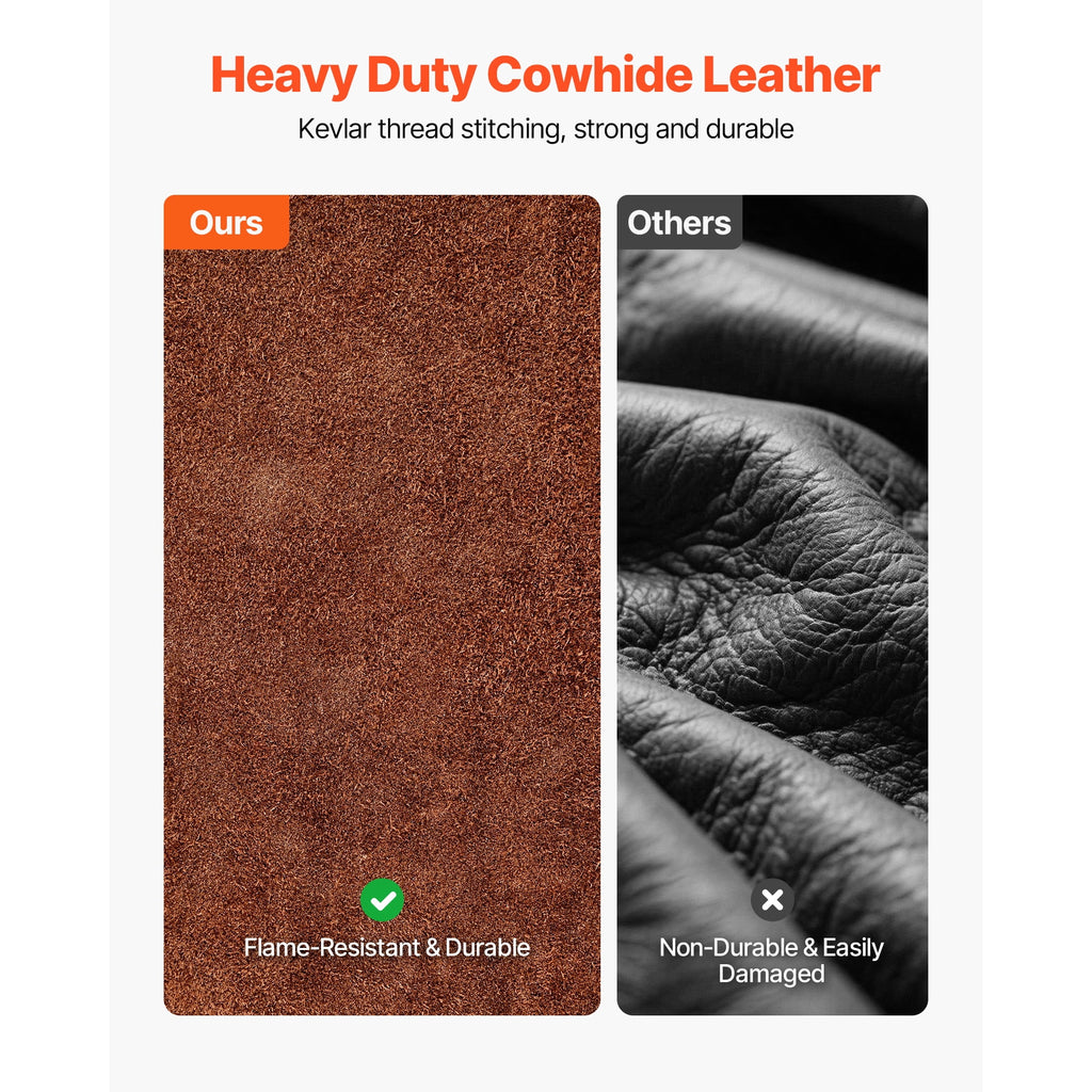KFFKFF Leather Welding Cape Sleeve, Durable Flame-Resistant Cowhide Sa