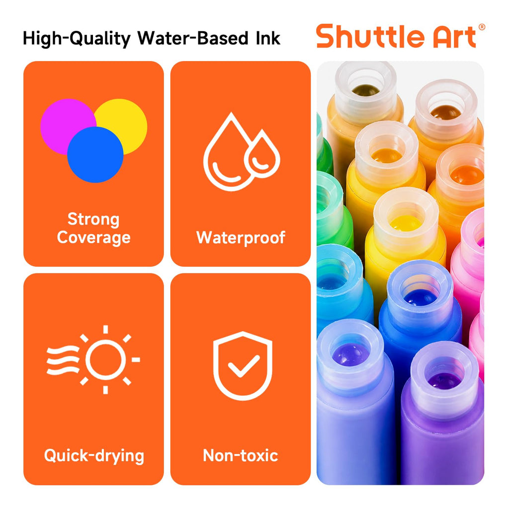 Shuttle Art 96 Colors Dual Tone Refillable Acrylic Markers with 100 Refills