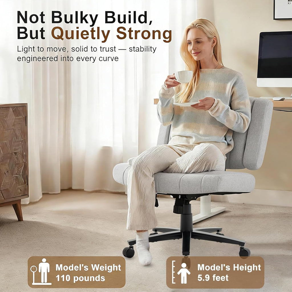 Vigosit Plush Cross-Legged Desk Chair (Multiple Colors)
