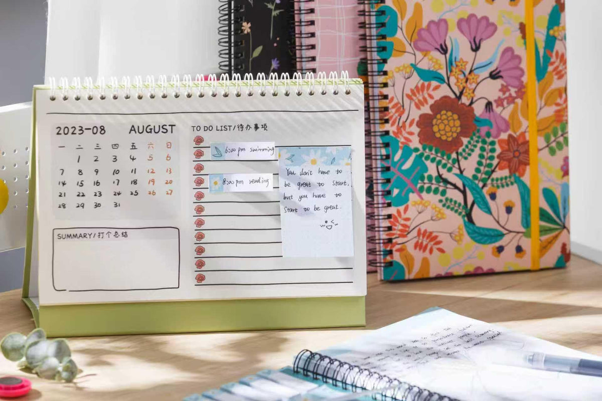 A5 Spiral Sticky Notebook,with 9 pads of decorated sticky notes and a handy notebook,for Bible study;Note Pads Teacher Appreciation Gift Writing Memo Pads School Office Supplies and Daily Life Organization (Daisy)