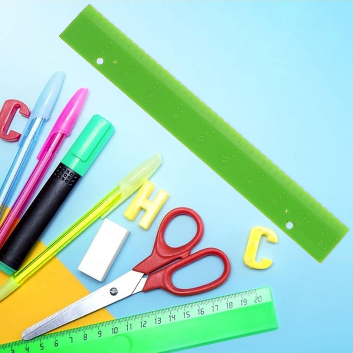 Ipetboom Braille Ruler for the Visually Impaired, Tactile Measuring Tool
