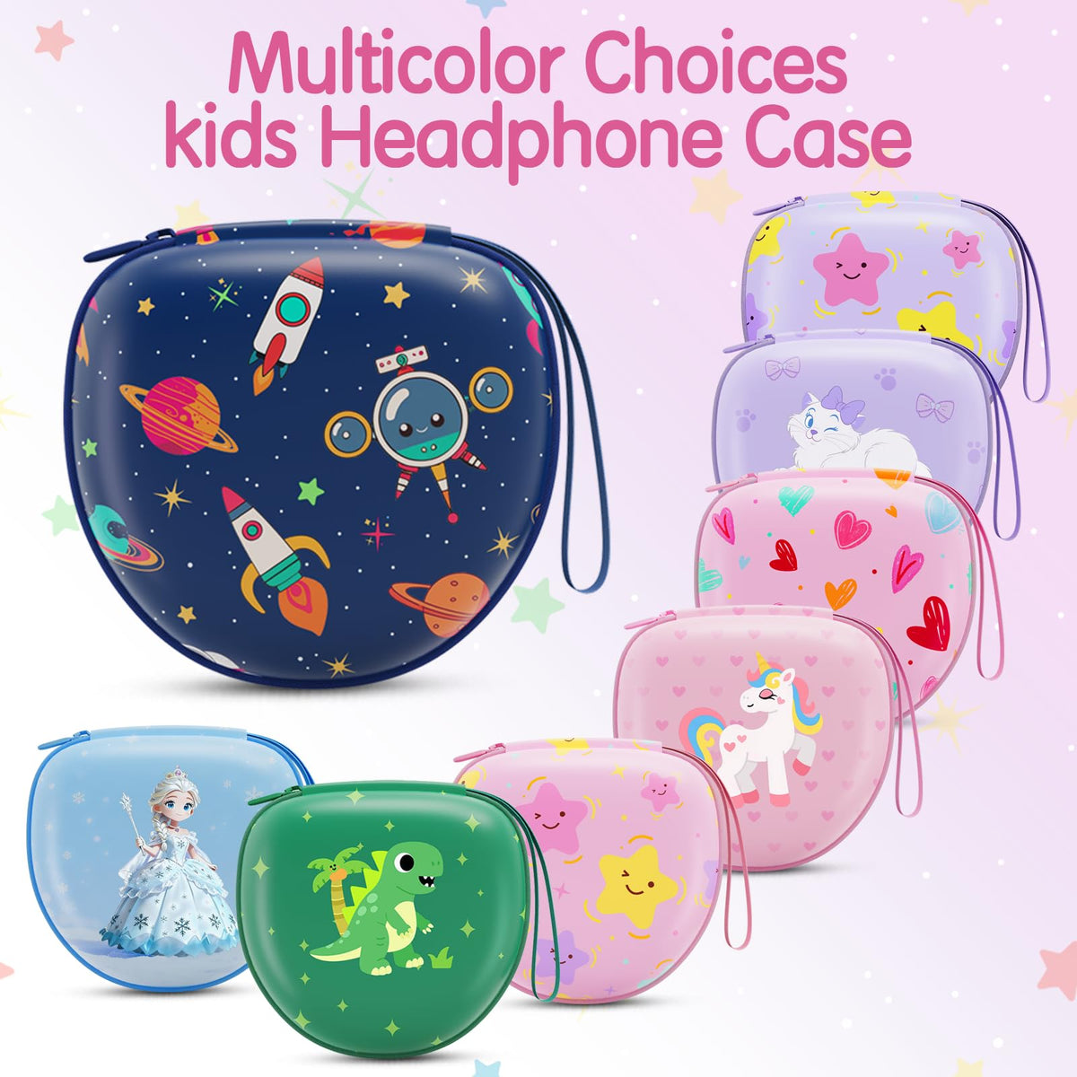 Kids Headphones Case for Folding Headphone, Black (Case Only)