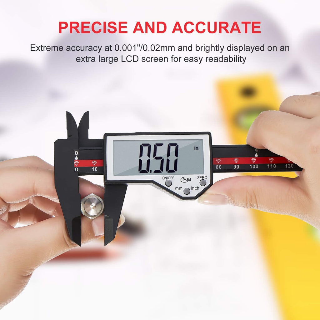 Digital Caliper, Adoric Calipers 0-6 Inch, Inch/mm Conversion, Large LCD