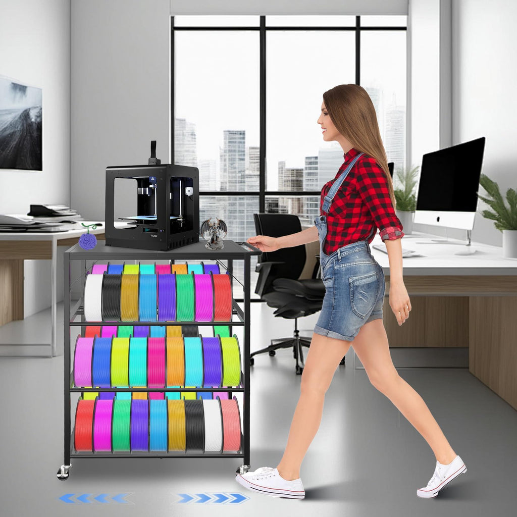 3D Printer Stand Table for 48 Filament Storage Rack, Brown
