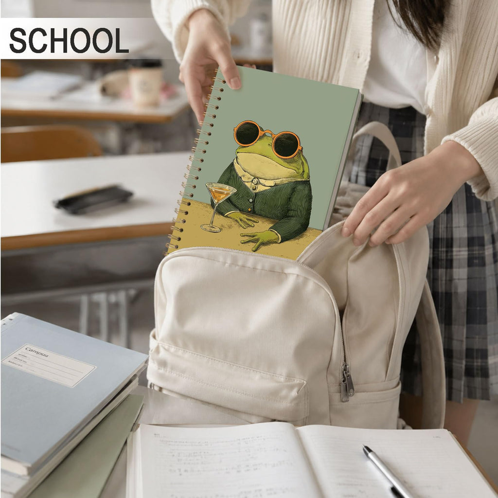 Frog Notebook, Frog Office Supplies, Cute Spiral Journal for Teens