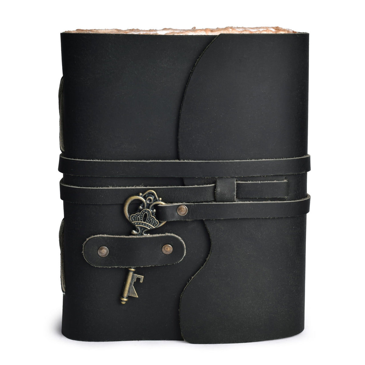 LEATHER VILLAGE Vintage Leather Journal Key Lock, Teal 6x4.