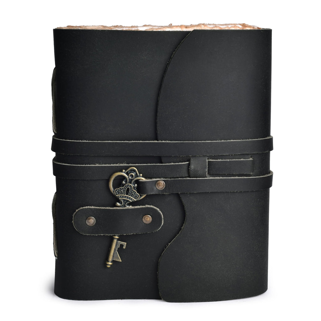 LEATHER VILLAGE Vintage Leather Journal Key Lock, Teal 6x4.