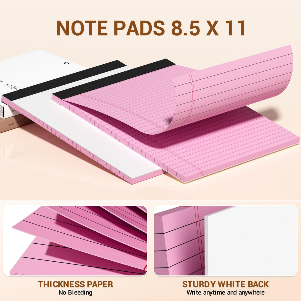 Colored Legal Pads 8.5 x 11, 3 Pack Notepads 8.5 x 11 Wide Ruled Note Pads