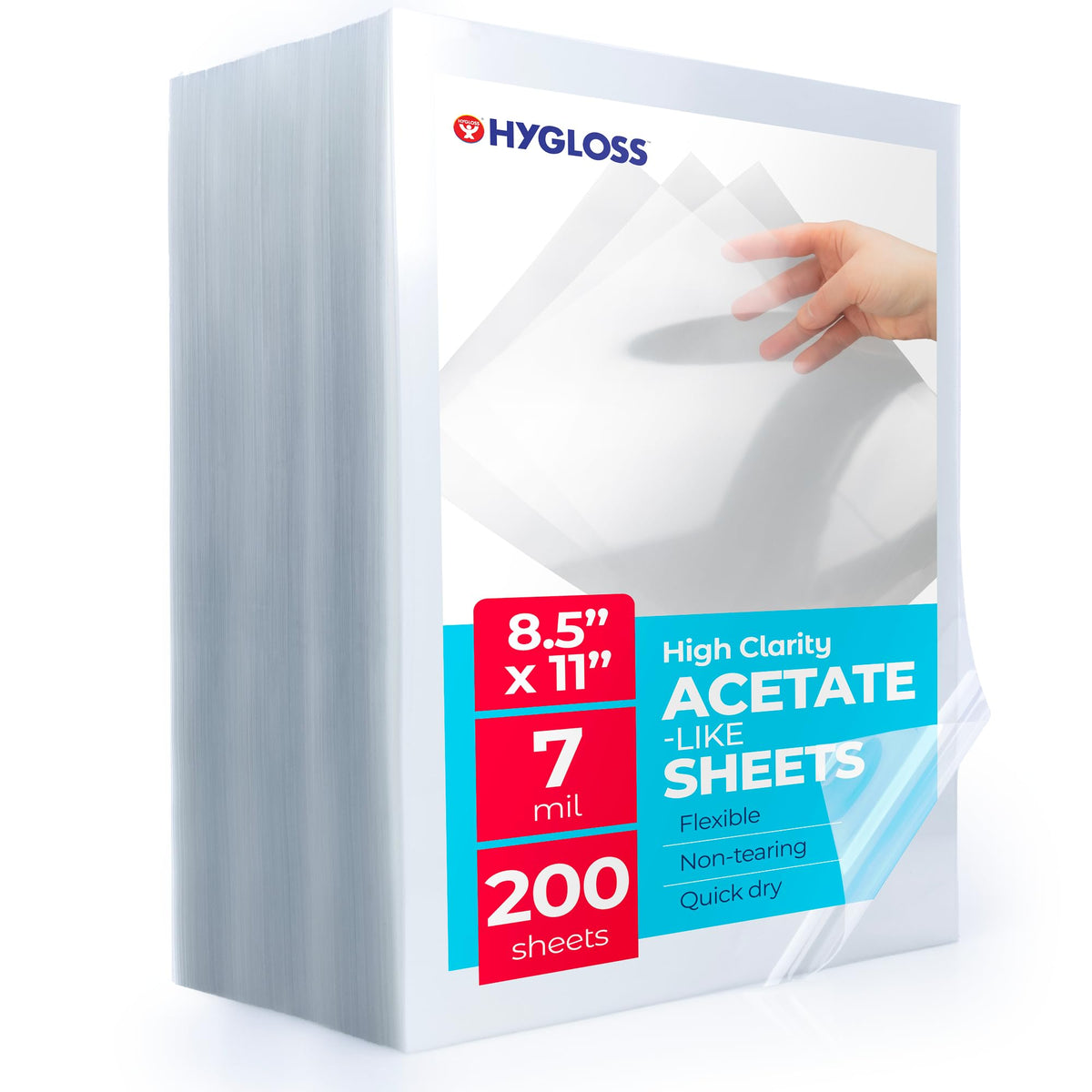 Hygloss Clear Acetate Sheets, 7 Mil (Size and Pack Options)