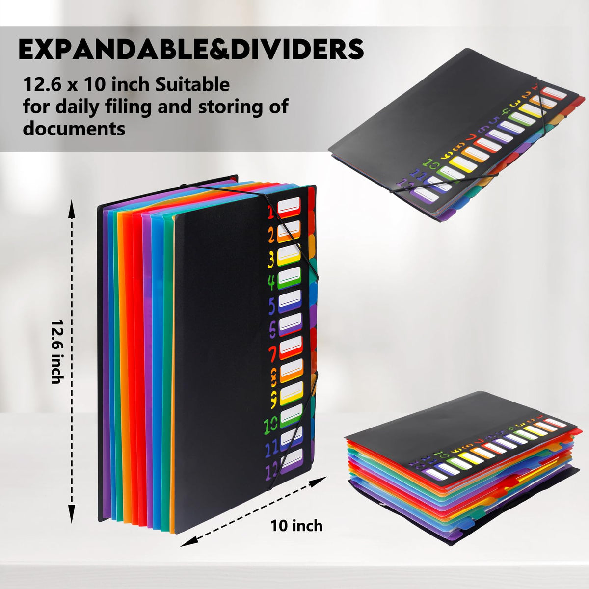 24 Pockets Expanding File Folder Organizer,Accordion File Organizer