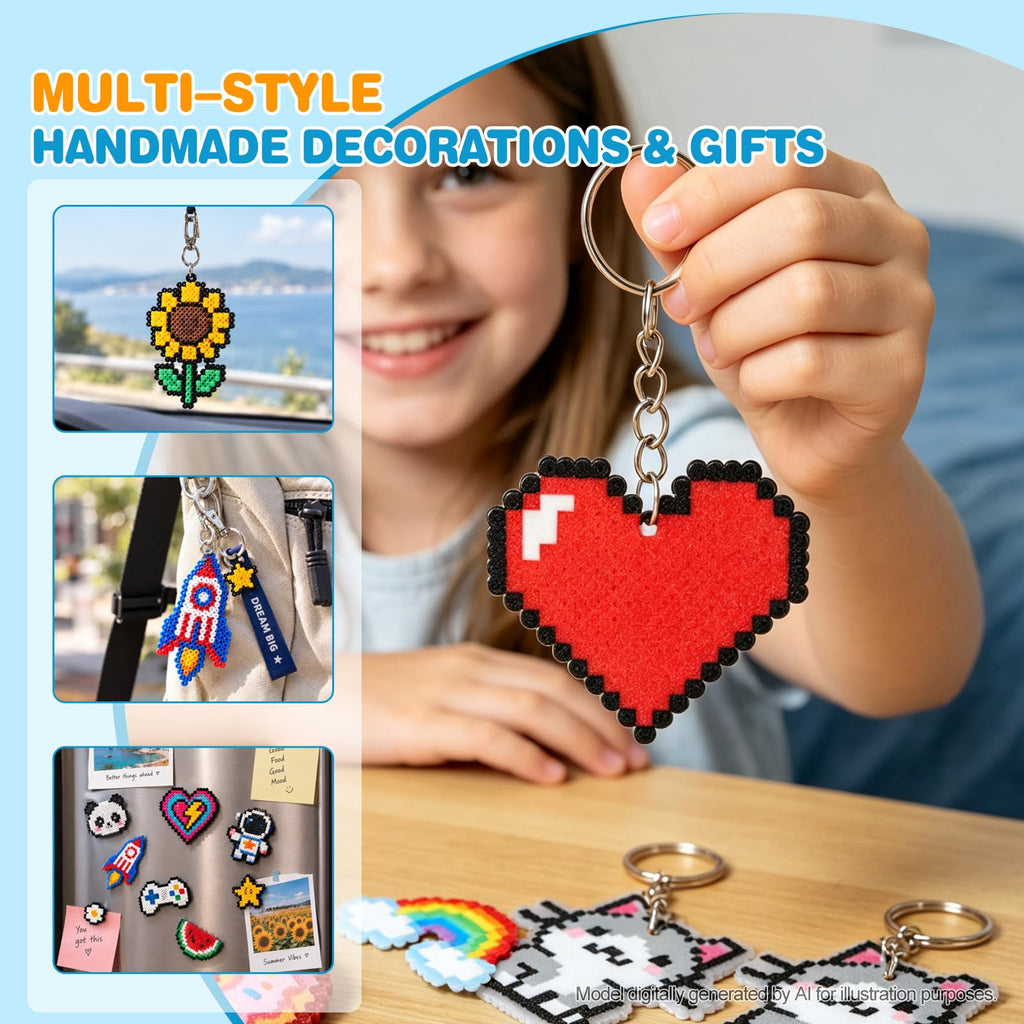 48-Color 2.6mm Fuse Beads Kit, 48,000 Mini Beads for Pixel Art DIY