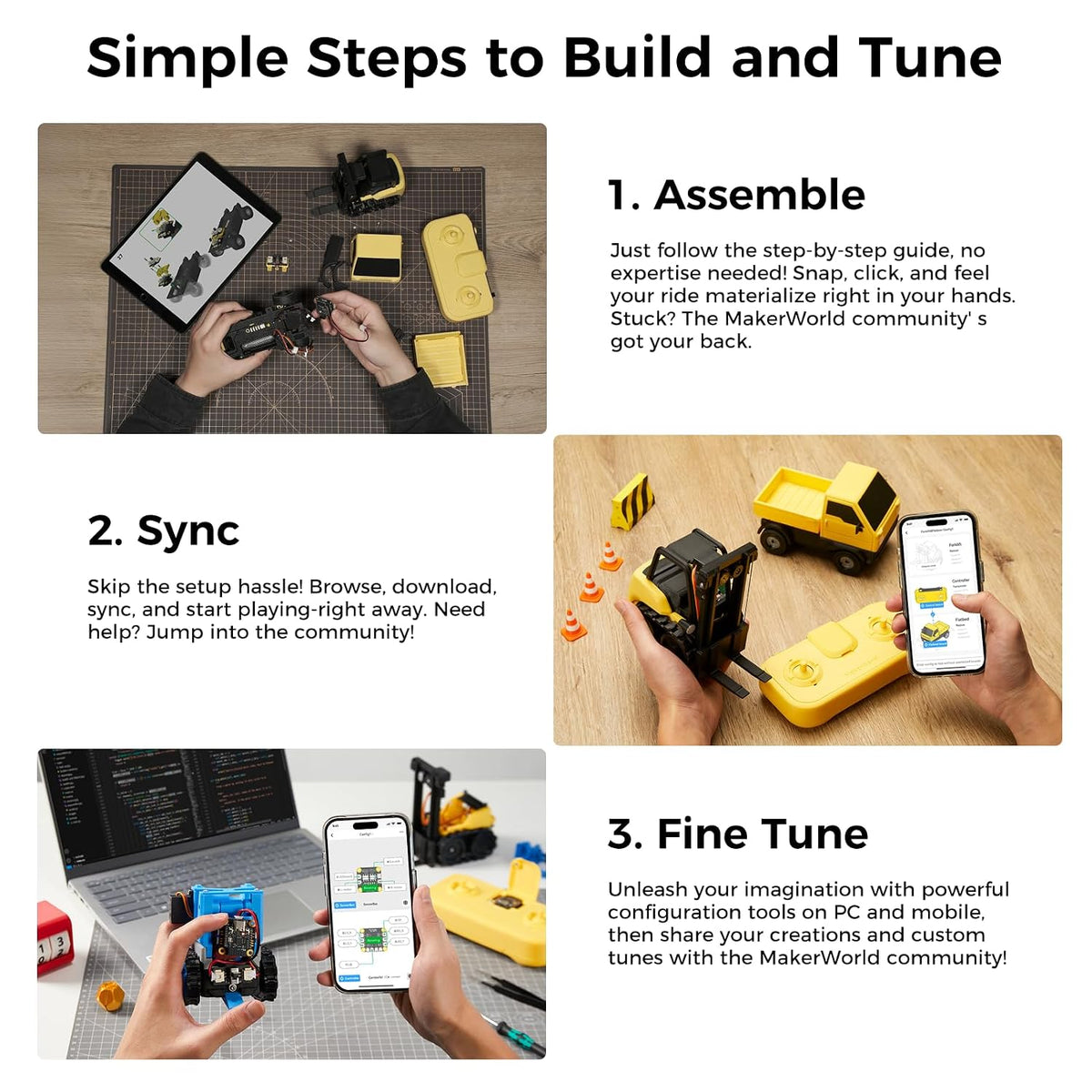 Makerworld CyberBrick Beginner Hardware Kit ZK004 (1 Vehicle,1 Remote),3D Printing STEM,DIY Build RC Car& Programmable Robotics Set,Modular Coding Electronics Learning Set for Bambu Lab Maker