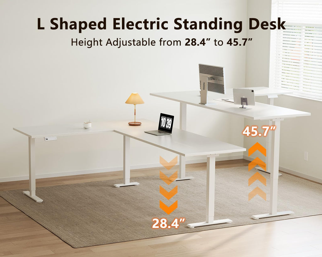 Casaottima: 63" L-Shaped Electric Height-Adjustable Standing Desk