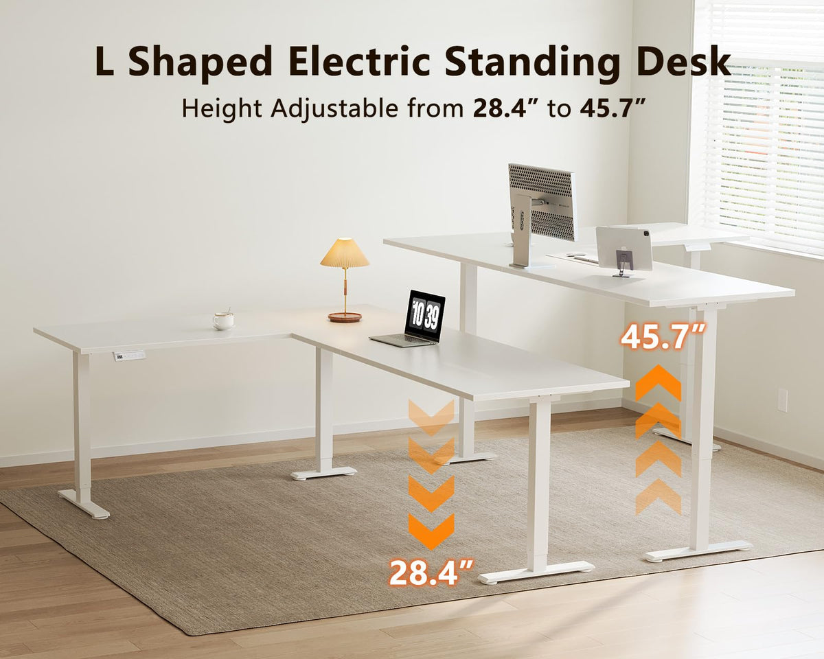 Casaottima: 63" L-Shaped Electric Height-Adjustable Standing Desk