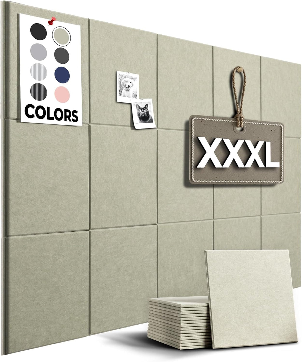 WALLHERO Felt Bulletin Board Tiles, 15-Pack (K–12)