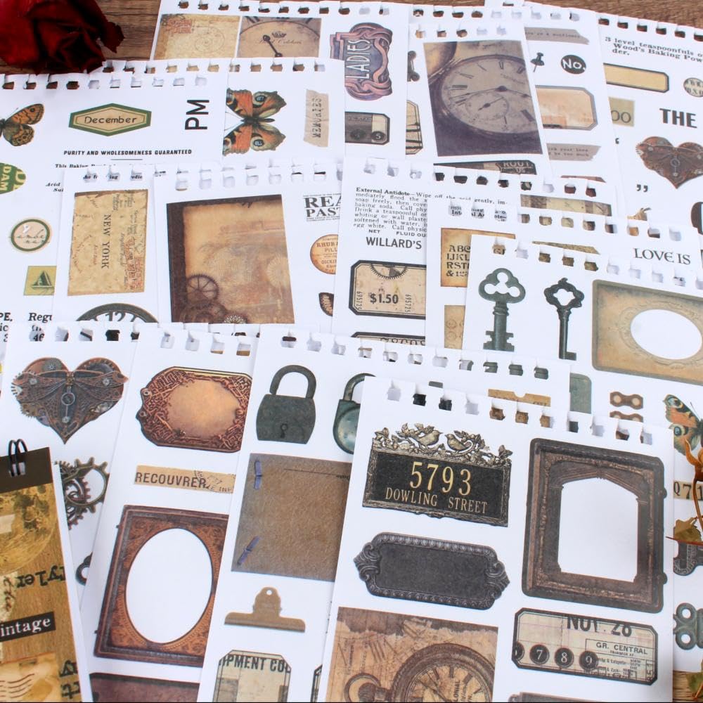 Dwpetzo: 4-Pack Vintage Ephemera Booklets for Junk Journaling – 60 Sheets Total