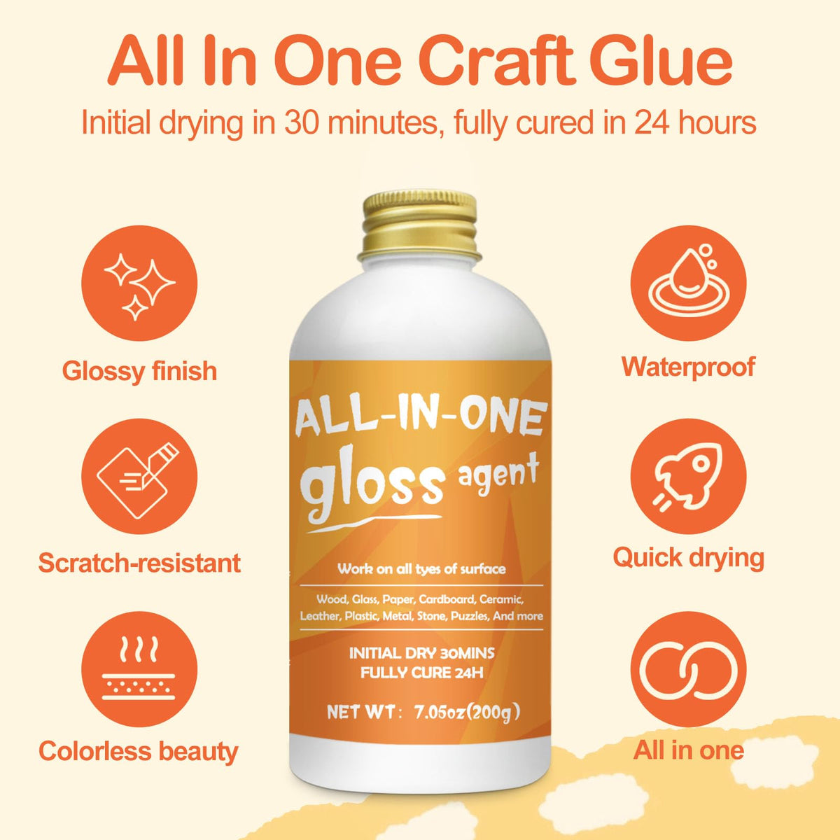 1DFAUL: All-Purpose Craft Sealer & Glue, 400ml – Gloss & Matte Finish