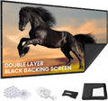 100 Inch Projector Screen with Black Backing, Foldable 16:9
