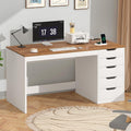 YOMILUVE: 47" Computer Desk with 5 Drawers & Charging Station
