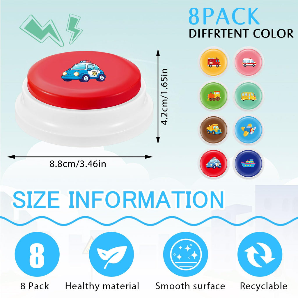 Syhood 8 Pcs Animal Sounds Buzzer for Trivia, Classic Style