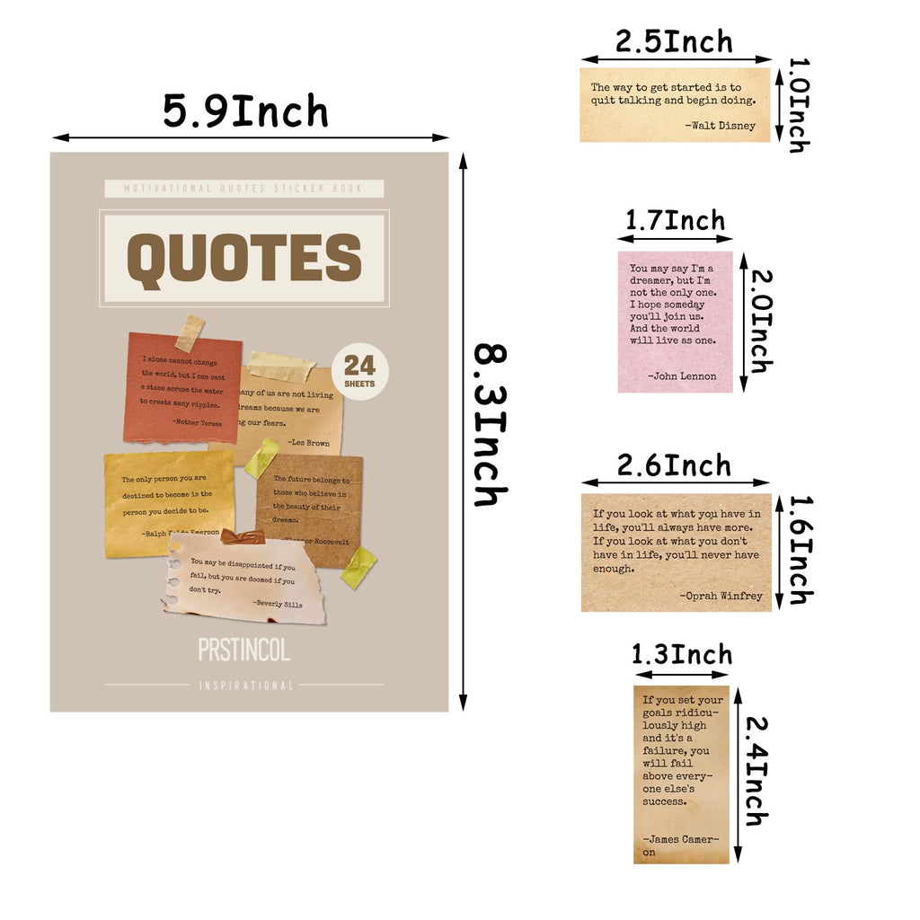 PRSTINCOL 2346PCS Quote Stickers,48 Sheets Scrapbook Supplies Kit Word Stickers for Journaling, Card Making, Vision Board Supplies for Adults Crafting