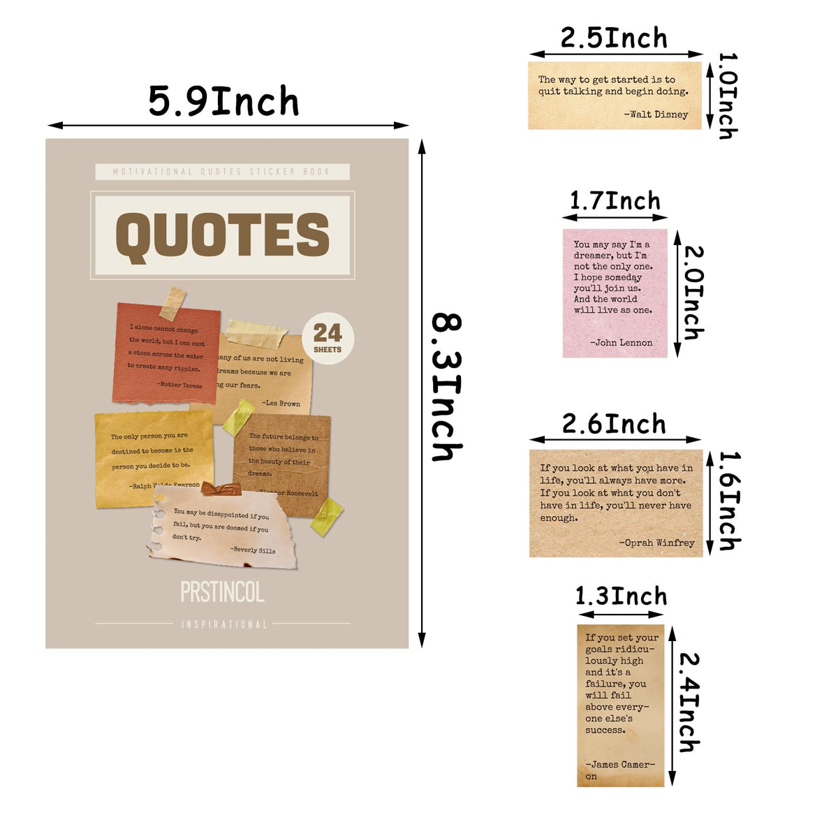 PRSTINCOL 2346PCS Quote Stickers,48 Sheets Scrapbook Supplies Kit Word Stickers for Journaling, Card Making, Vision Board Supplies for Adults Crafting
