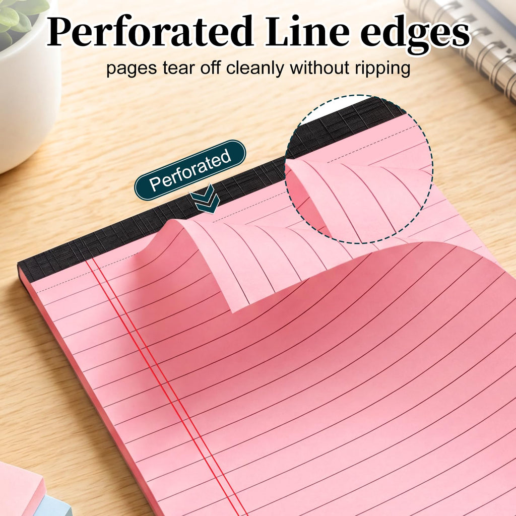7 PCS Note Pads 5x8 Small Legal Pads 210 Sheets, Perforated Small Notebook Notepad 5 x 8 ,College Ruled Lined Paper Pads 80GSM, Mini Hard Backing Writing Pads Memo for Work School &Office Supplies-Multicolor