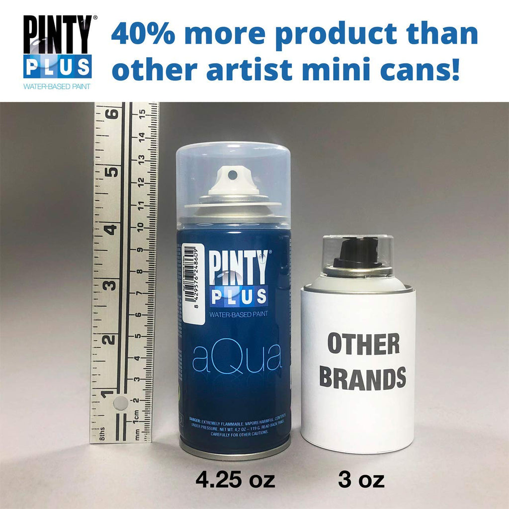 Pintyplus Aqua Mini Water-Based Spray Paint Set – 8-Pack, 4.2oz Cans | Ultra-Matte, Low Odor, Indoor Safe