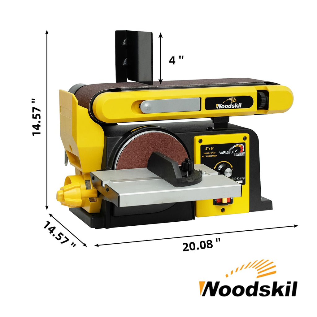 Woodskil 4.3A Belt Disc Sander Combo for Woodworking,4x36" Belt,6" Disc