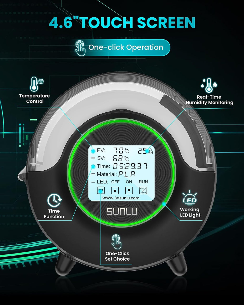 SUNLU S2 Filament Dryer for 3D Printing (Ages 13+)