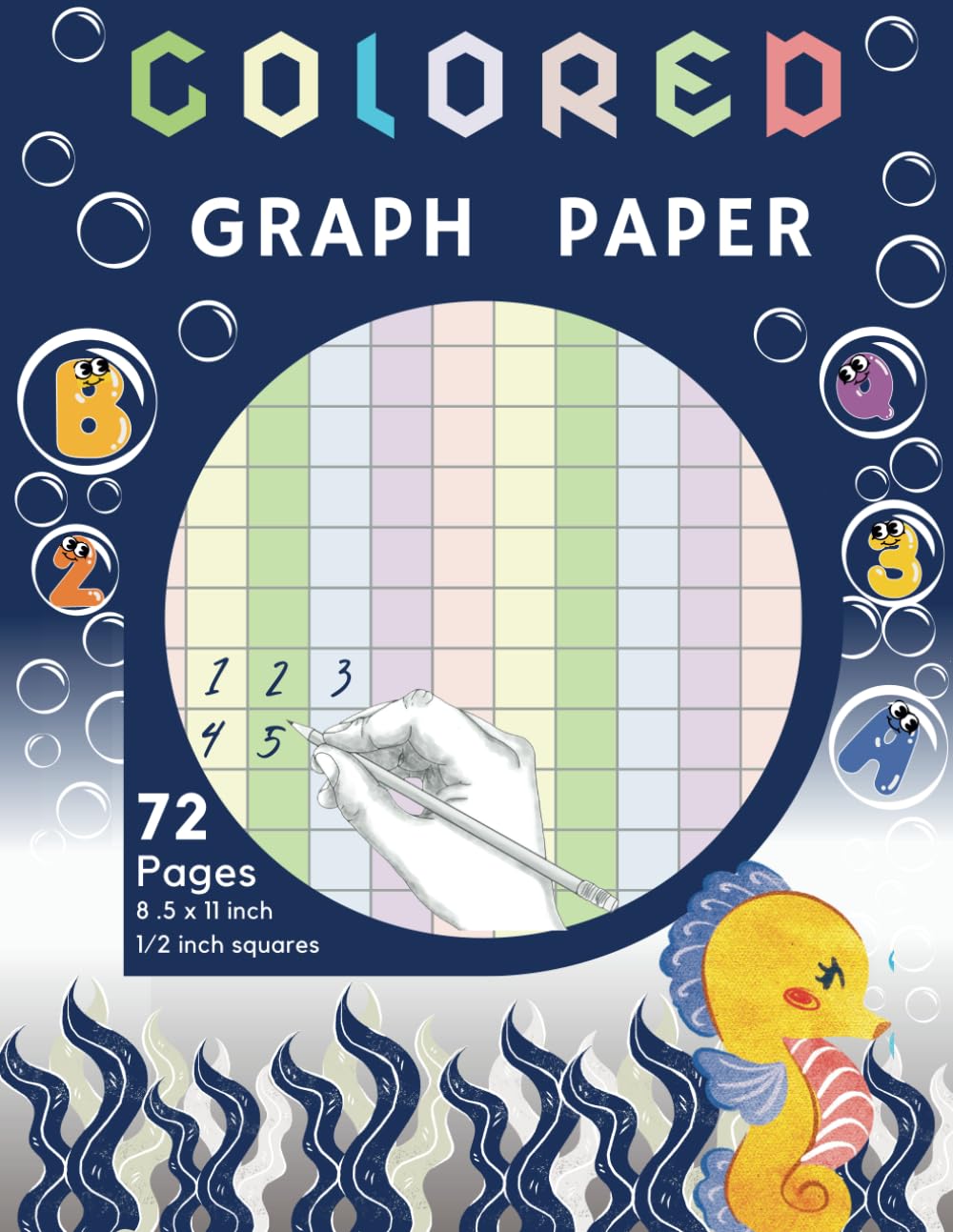Color-Coded ½-Inch Graph Paper for Writing & Math