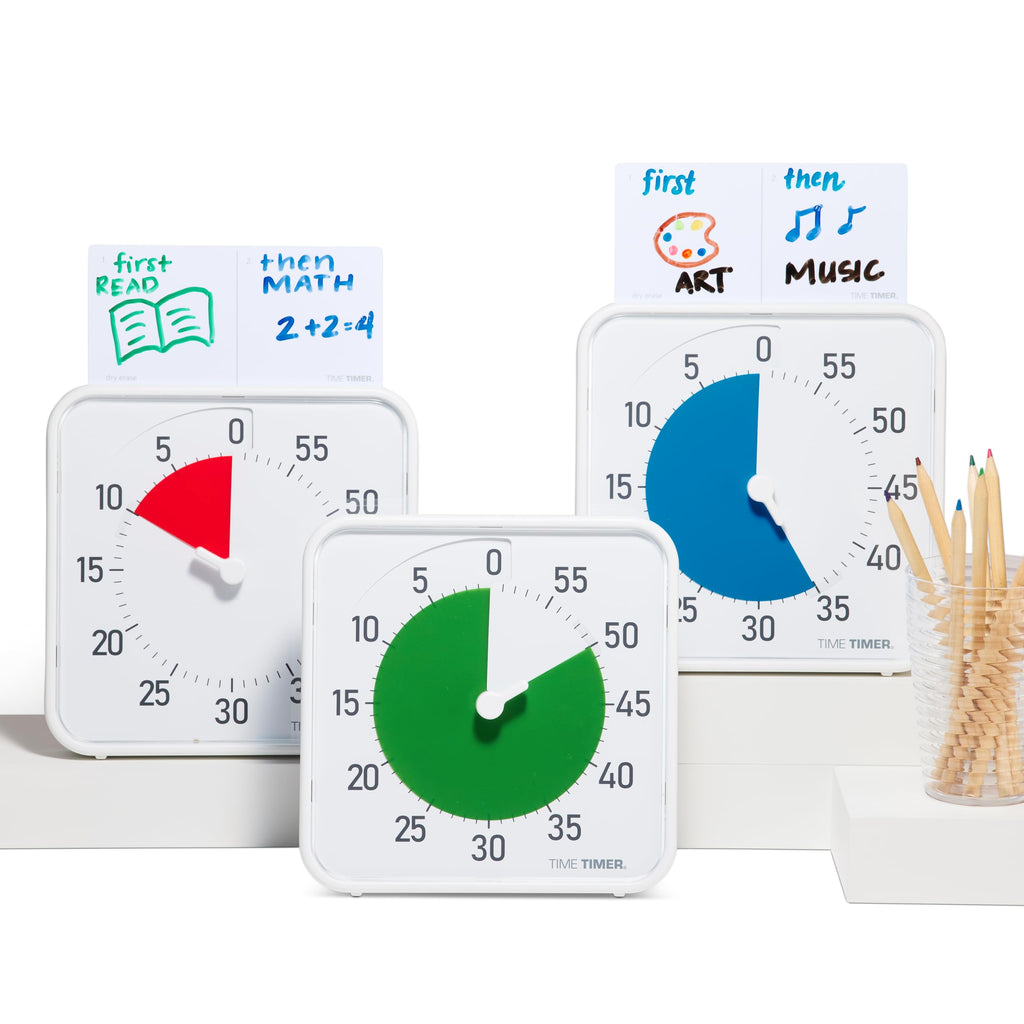 TIME TIMER 12 inch Visual Timer 60 Minute Kids Desk Countdown Clock with Dry Erase Activity Card, Also Magnetic for Classroom, Homeschooling Study Tool, Task Reminder, Home and Kitchen Timer