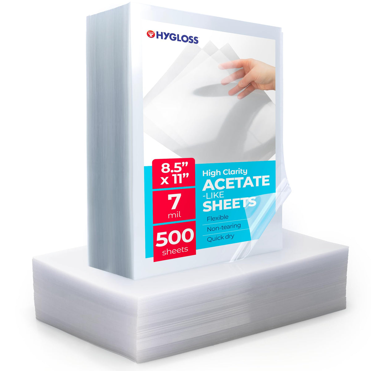 Hygloss Clear Acetate Sheets, 7 Mil (Size and Pack Options)