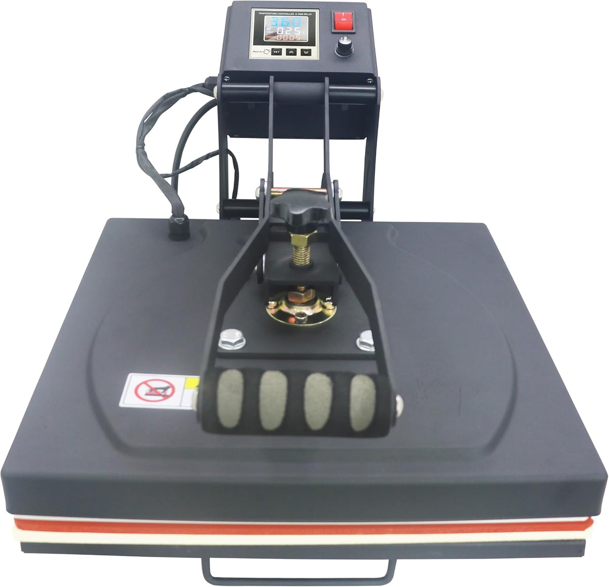 RoyalPress 15" x 15" Color LED Industrial-Quality Digital Sublimation Heat Transfer Machine T-Shirt Heat Press Machine, 15" x 15", Black