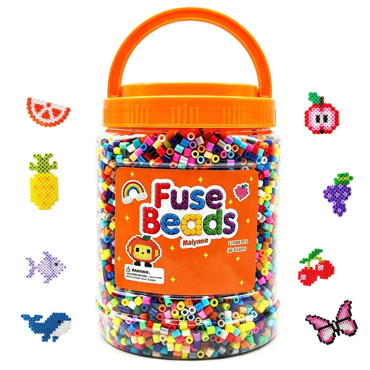 Malynme 21000Pcs 5mm Fuse Beads Bulk, 30 Colors Melty Beads for DIY Crafts
