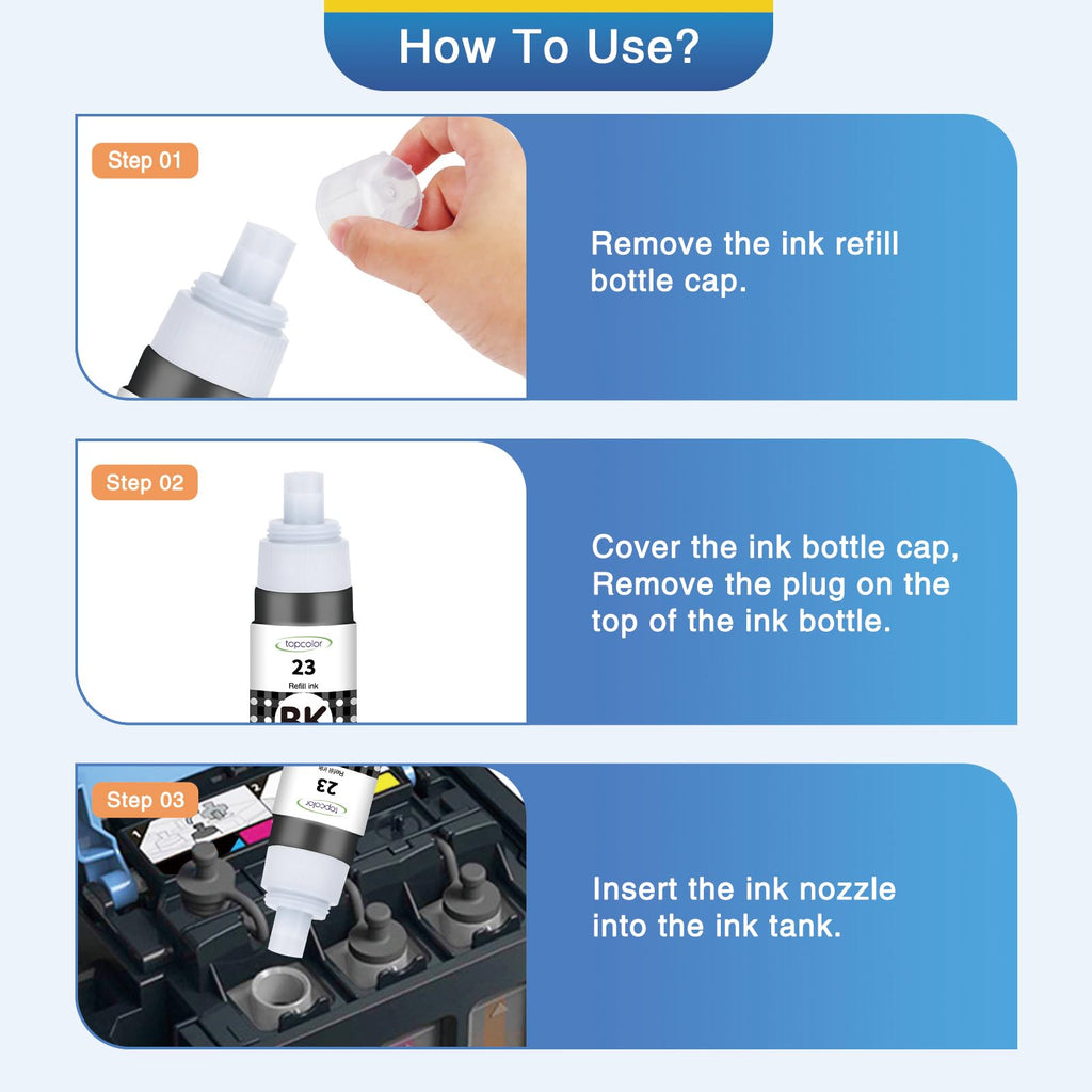GI-23 GI23 Ink Refill Bottle Set Compatible for Canon G620 G520 Printer Ink