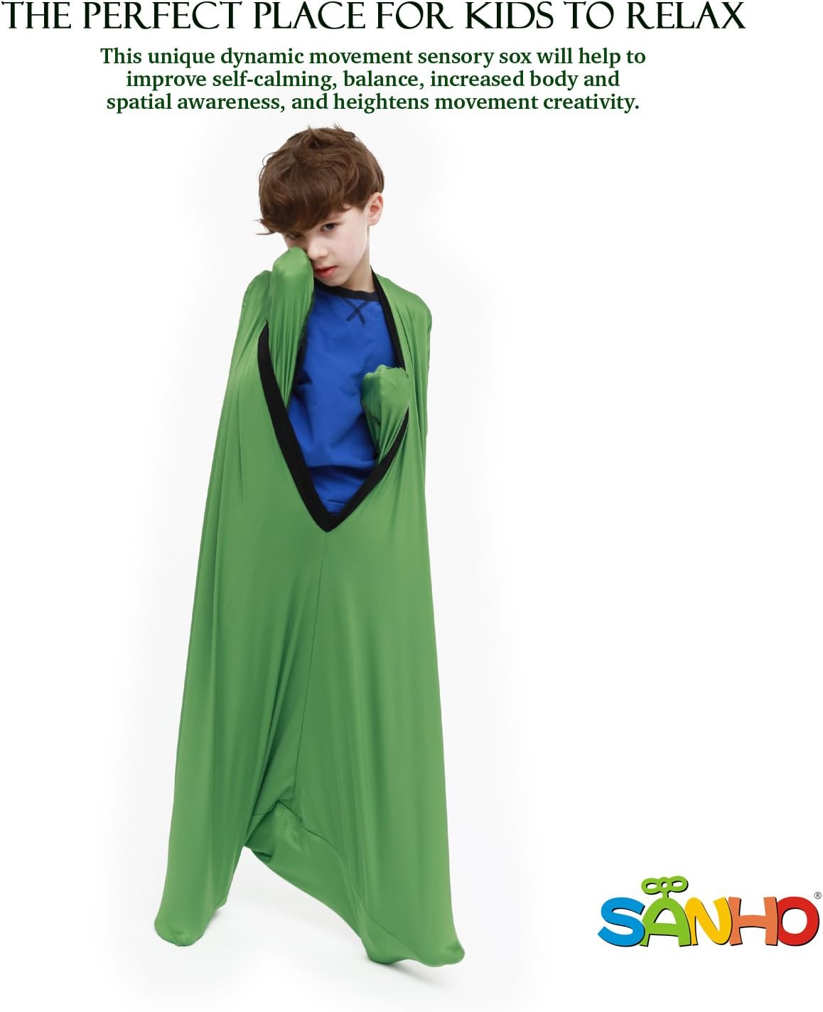 SANHO Dynamic Movement Sensory Sox - Updated Version, Small, 3-5 Years, 40" L x 27" W Green