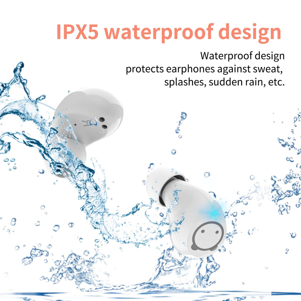 Kids Wireless Earbuds, Noise Reduction Earbuds for Kids Bluetooth 5.0 Waterproof in-Ear Headphones with Mic and Charging Case, Deep Bass Touch Control 36H Playtime Headset for School.