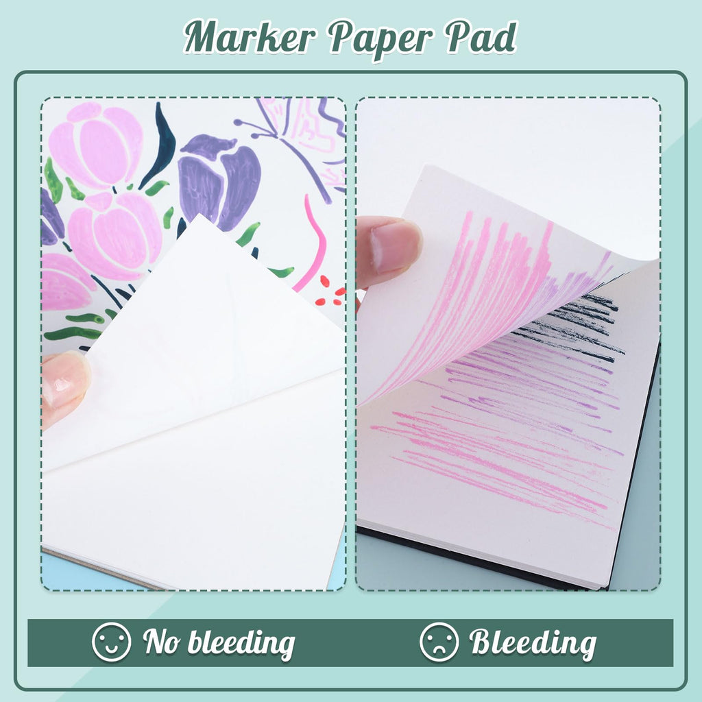 50 Sheets Marker Paper Pad, 7.6 × 7.6 in, 120gsm Alcohol Marker Paper