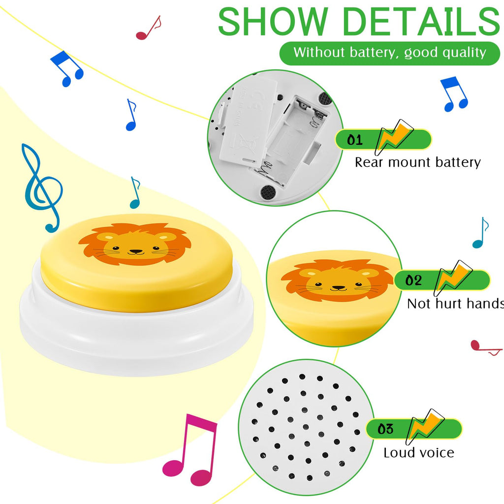 Syhood 8 Pcs Animal Sounds Buzzer for Trivia, Classic Style