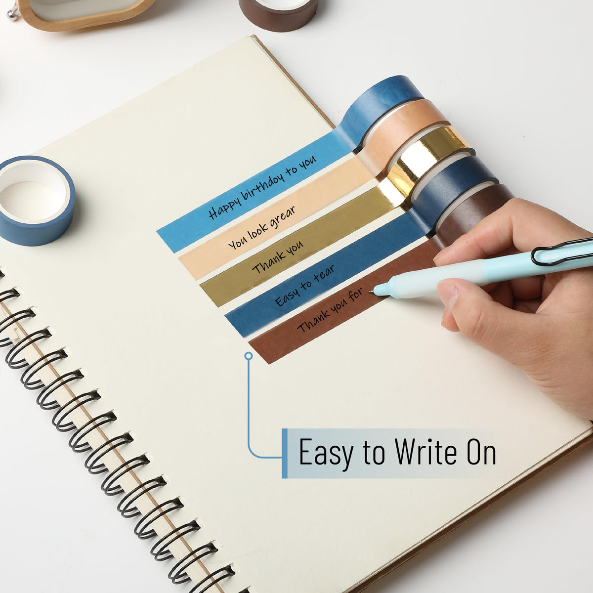 Mr. Pen- Washi Tape Set, 10 Rolls, 5.5 Yards/Roll