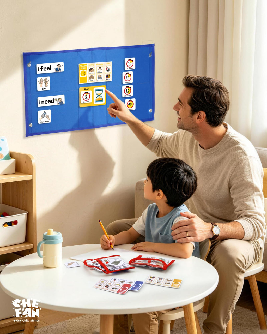 CHEFAN Feelings Chart for Kids, Calm Down Corner & SEL Classroom Tool
