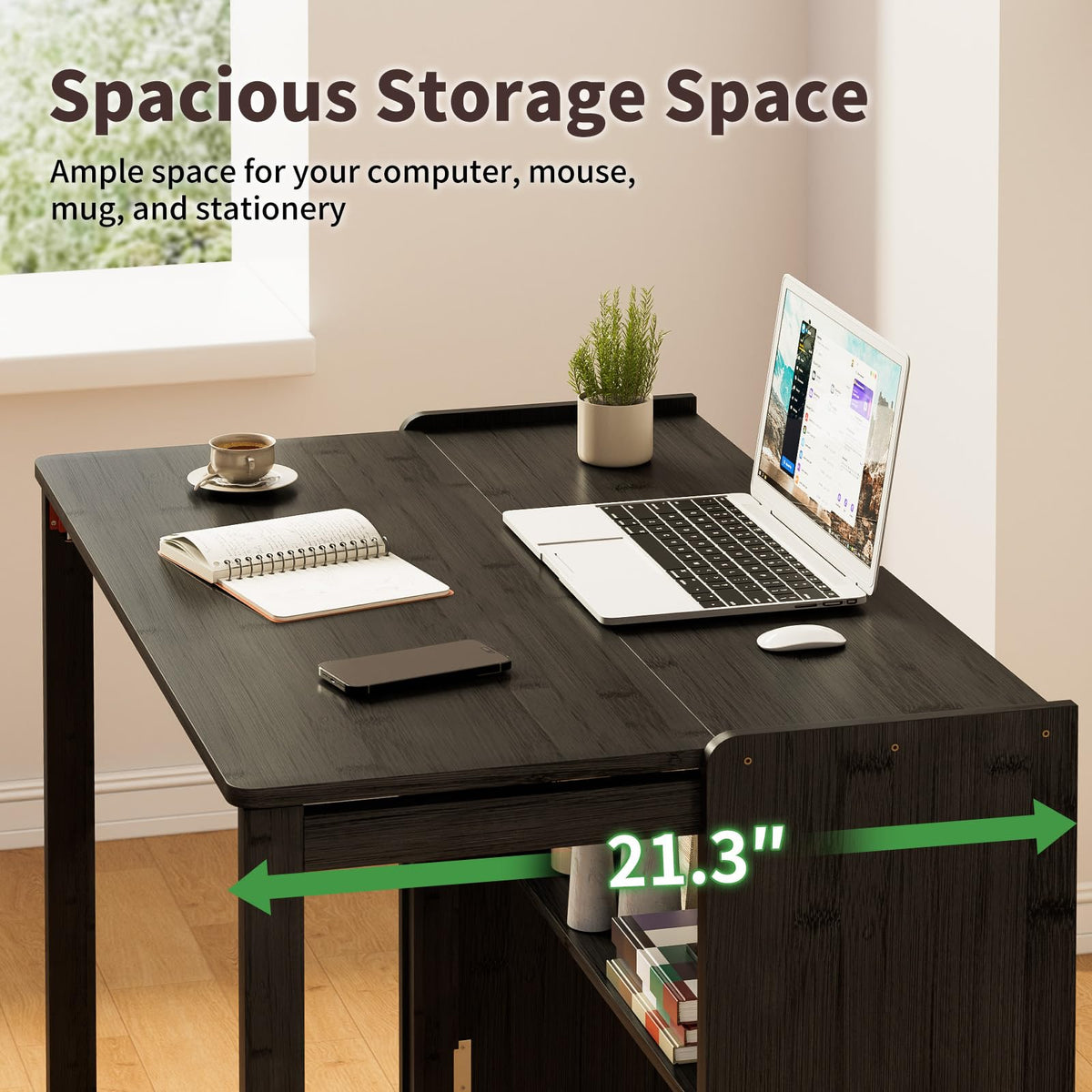 Dezyfurni Bamboo Folding Student Desk with Storage