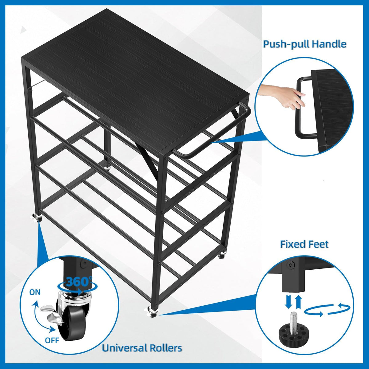 3D Printer Stand Table for 48 Filament Storage Rack, Brown